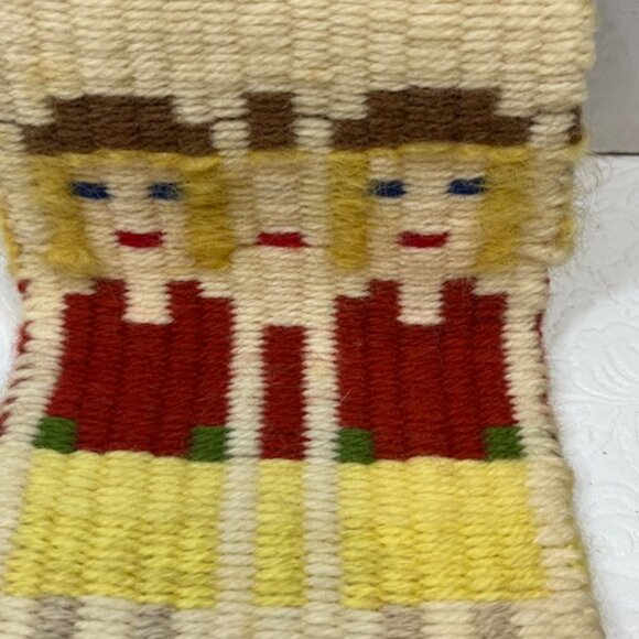 VTG Loom Woven Folk Wall Hanging Textile Tapestry by Edward Winter 4.5"x15" - Picture 8 of 16